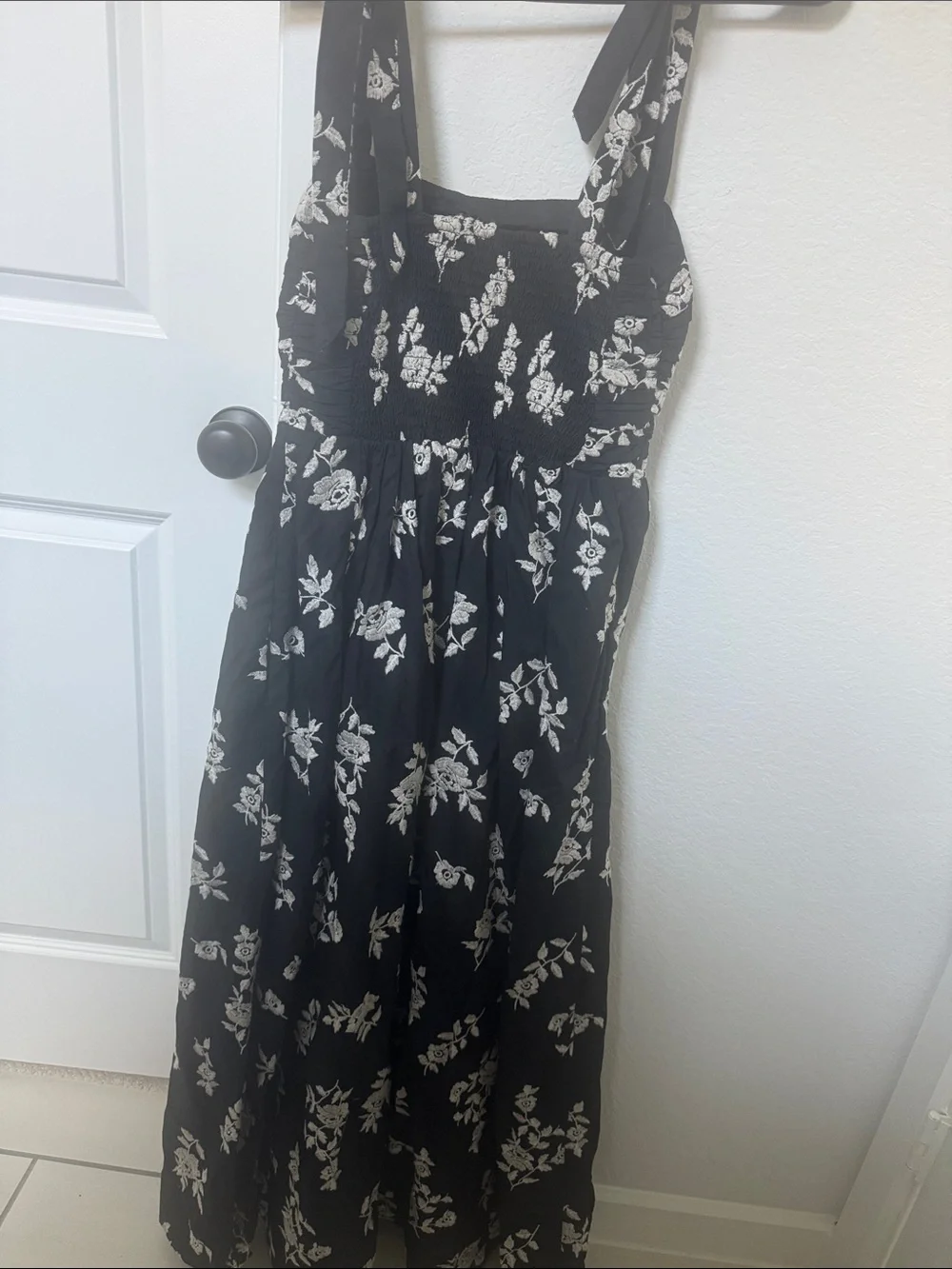 Abercrombie & Fitch Black Maxi Dress with White Floral Print
